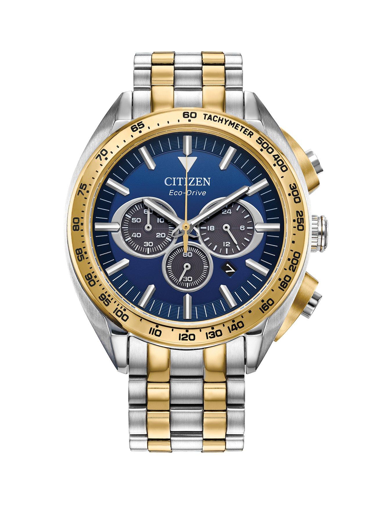  image of citizen-gents-eco-drive-chronograph-two-tone-bracelet