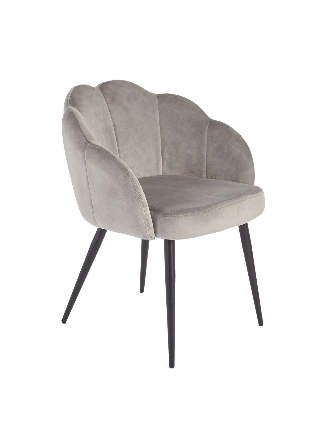  image of very-home-angel-glass-top-120-cm-dining-table-with-4-angel-velvet-chairs-blackgrey