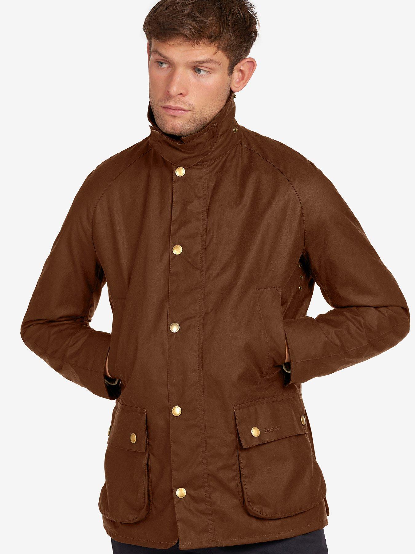 Barbour Ashby Wax Jacket Brown Littlewoods