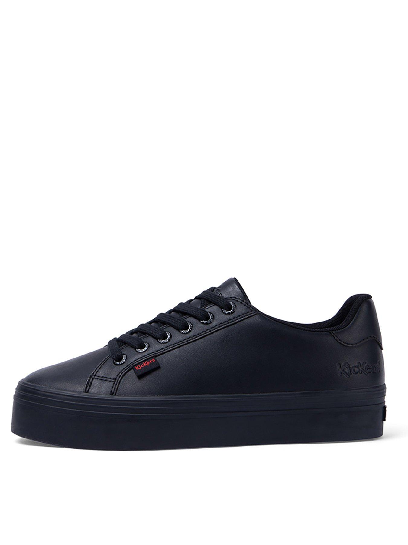 Kickers Tovni Stack in Black Leather