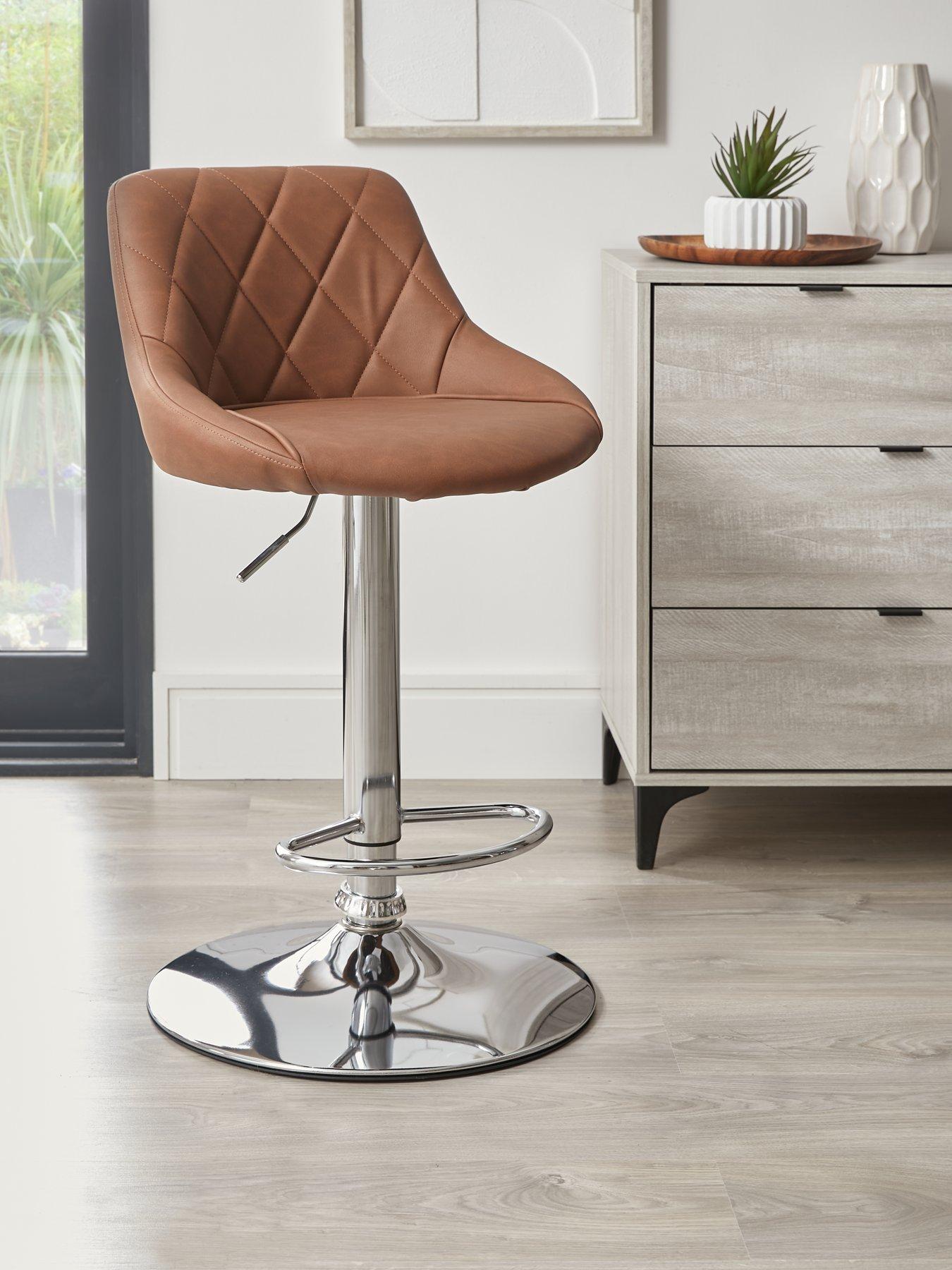 The Very Collection Diamond Stitch Faux Leather Bar Stool - Tan- FSC® Certified