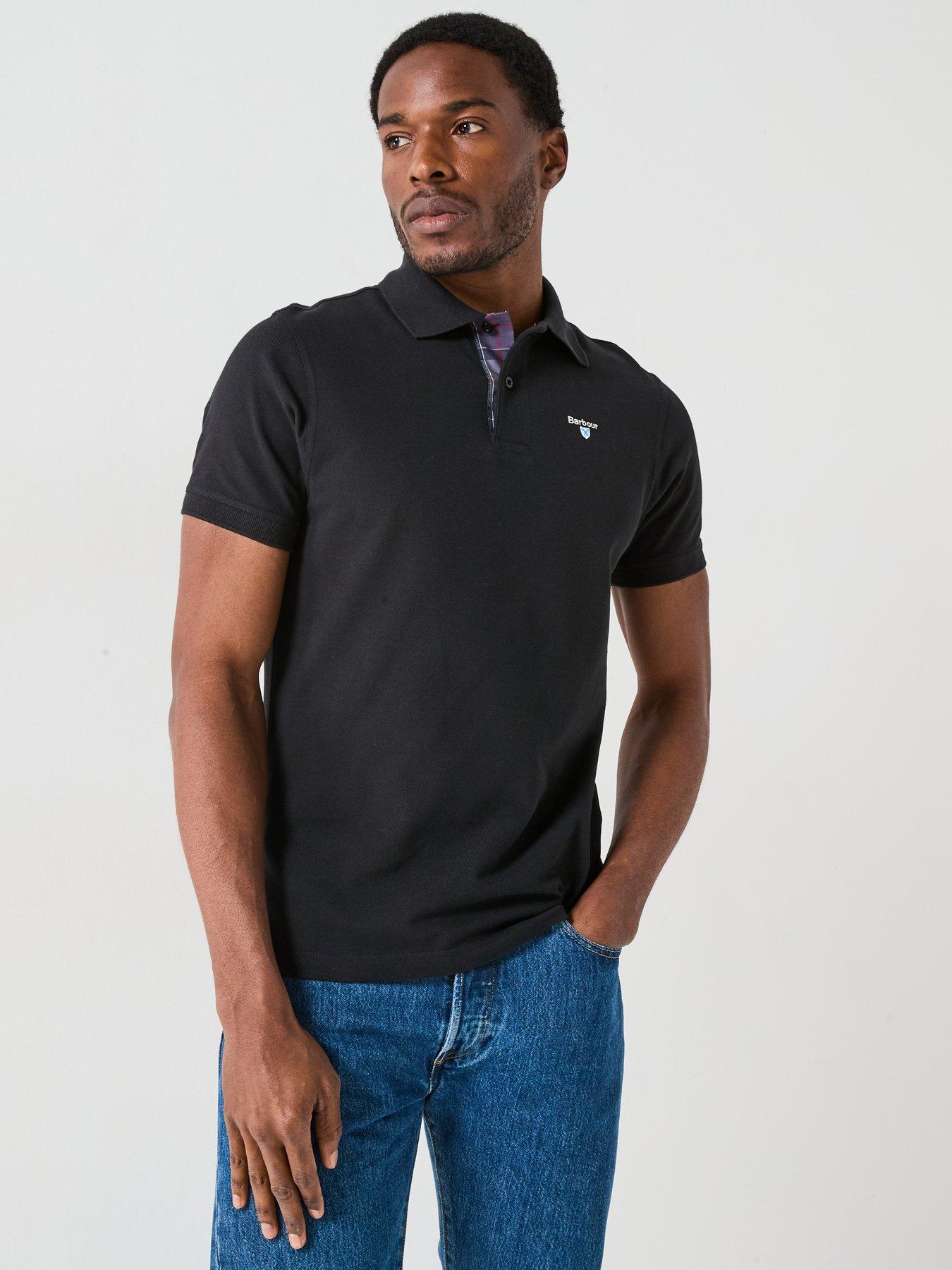 Barbour Tartan Pique Polo Shirt - Black