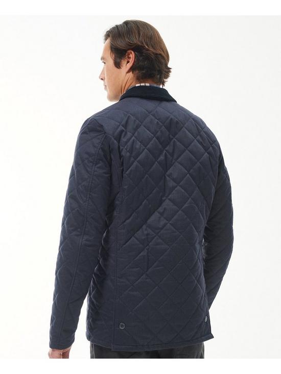 Barbour Checked Heritage Liddesdale Quilted Jacket - Navy | littlewoods.com