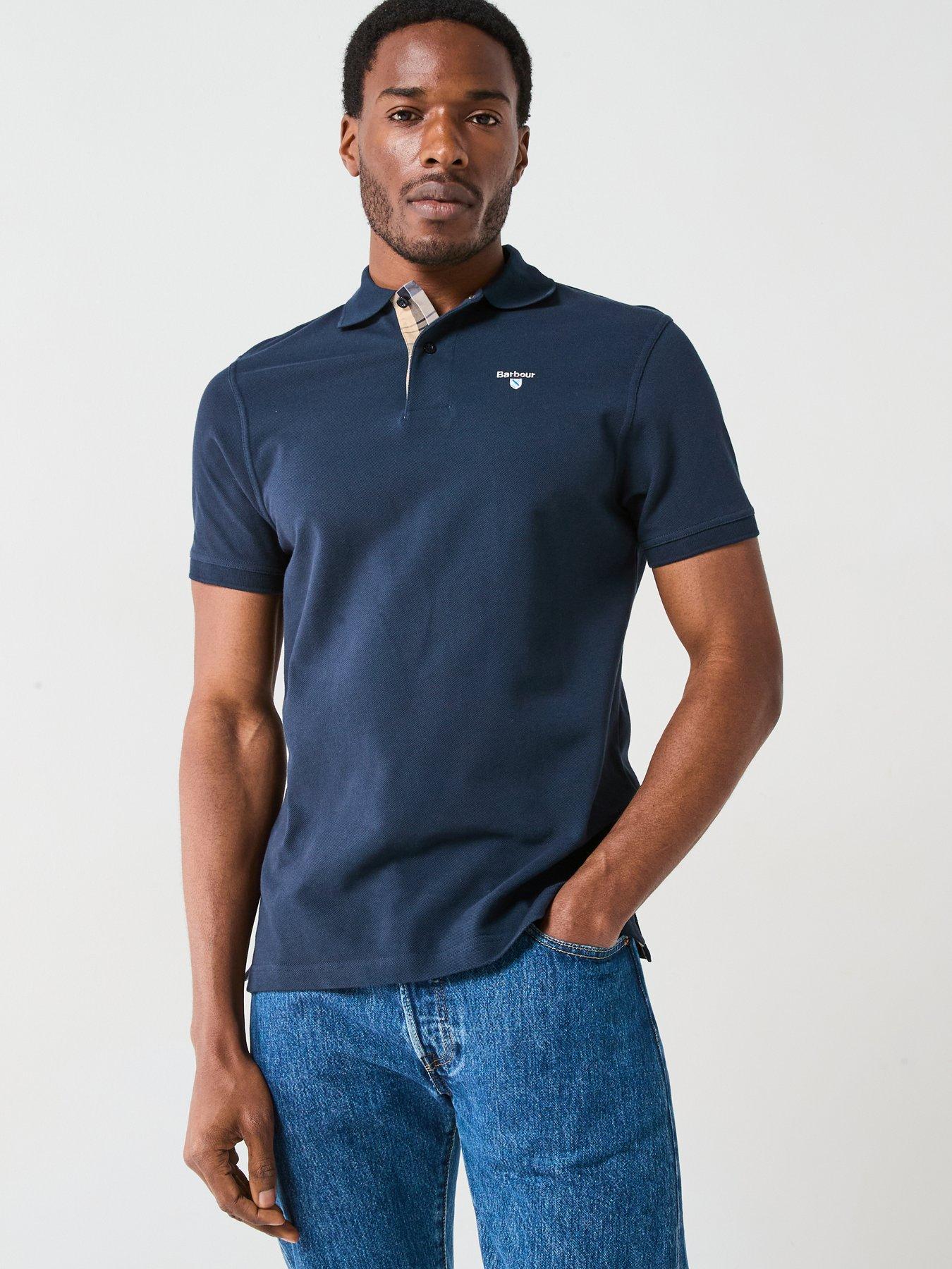 Barbour Tartan Pique Polo Shirt - Navy