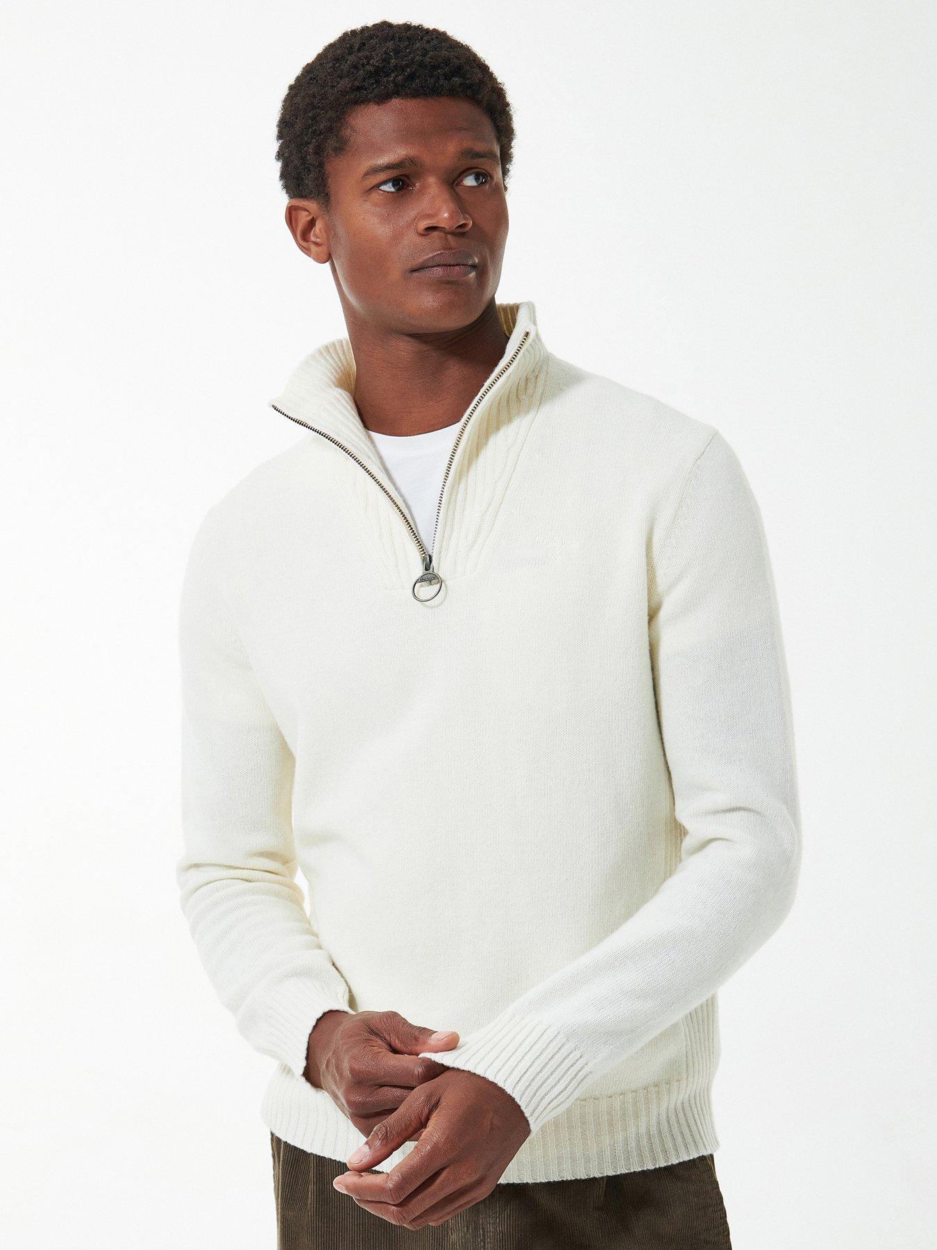 Men's barbour essential shop lambswool half zip sweater