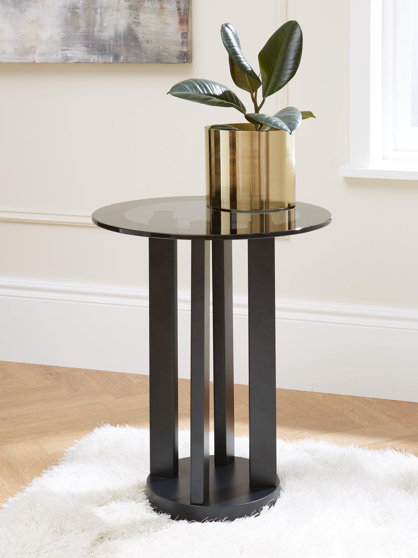 front image of very-home-moda-round-pedestal-glass-topnbspside-table