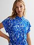  image of new-look-blue-floral-drawstring-midi-shirt-dress