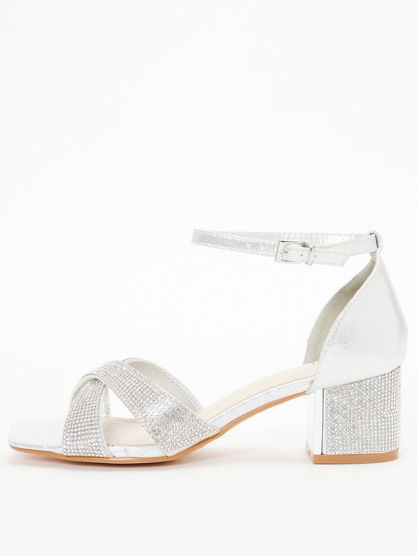 Quiz pink best sale diamante sandals