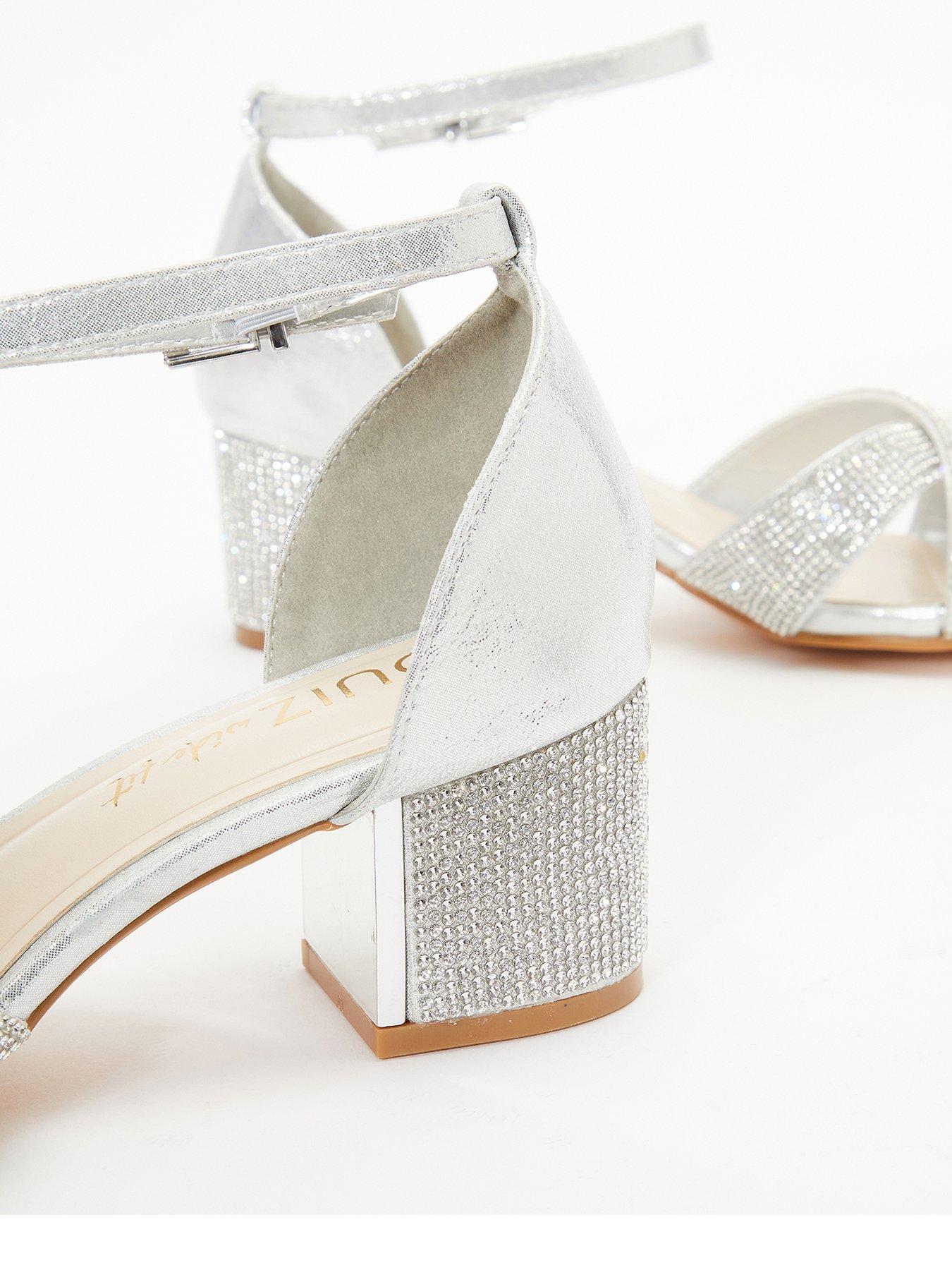 Quiz silver shimmer cross best sale strap sandals