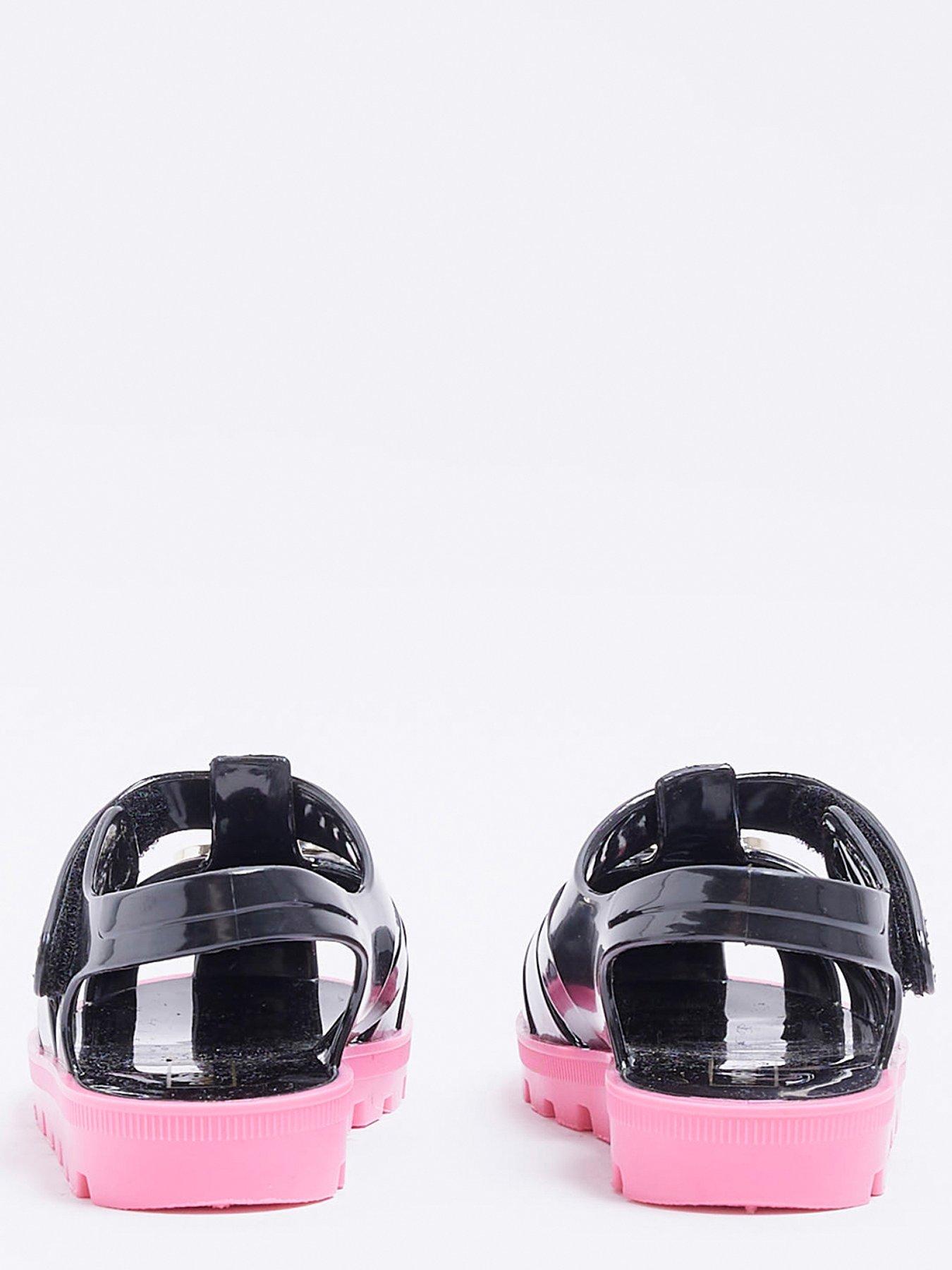 River Island Mini Mini Girl RI Jelly Sandals Black littlewoods