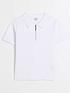  image of river-island-boys-embossed-polo-shirt-white