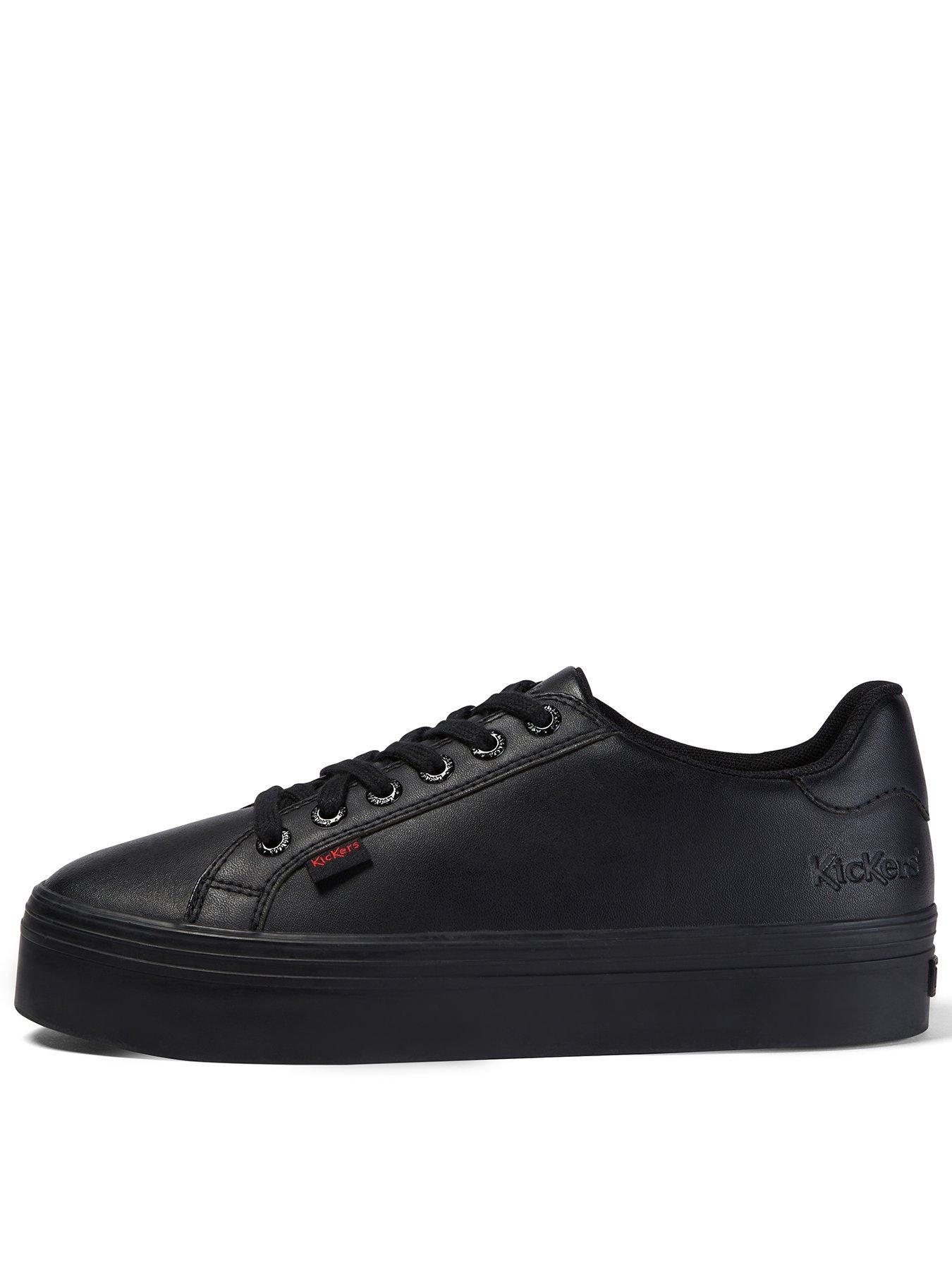 undefined Youth Tovni Stack Leather Lace Up School Plimsoll