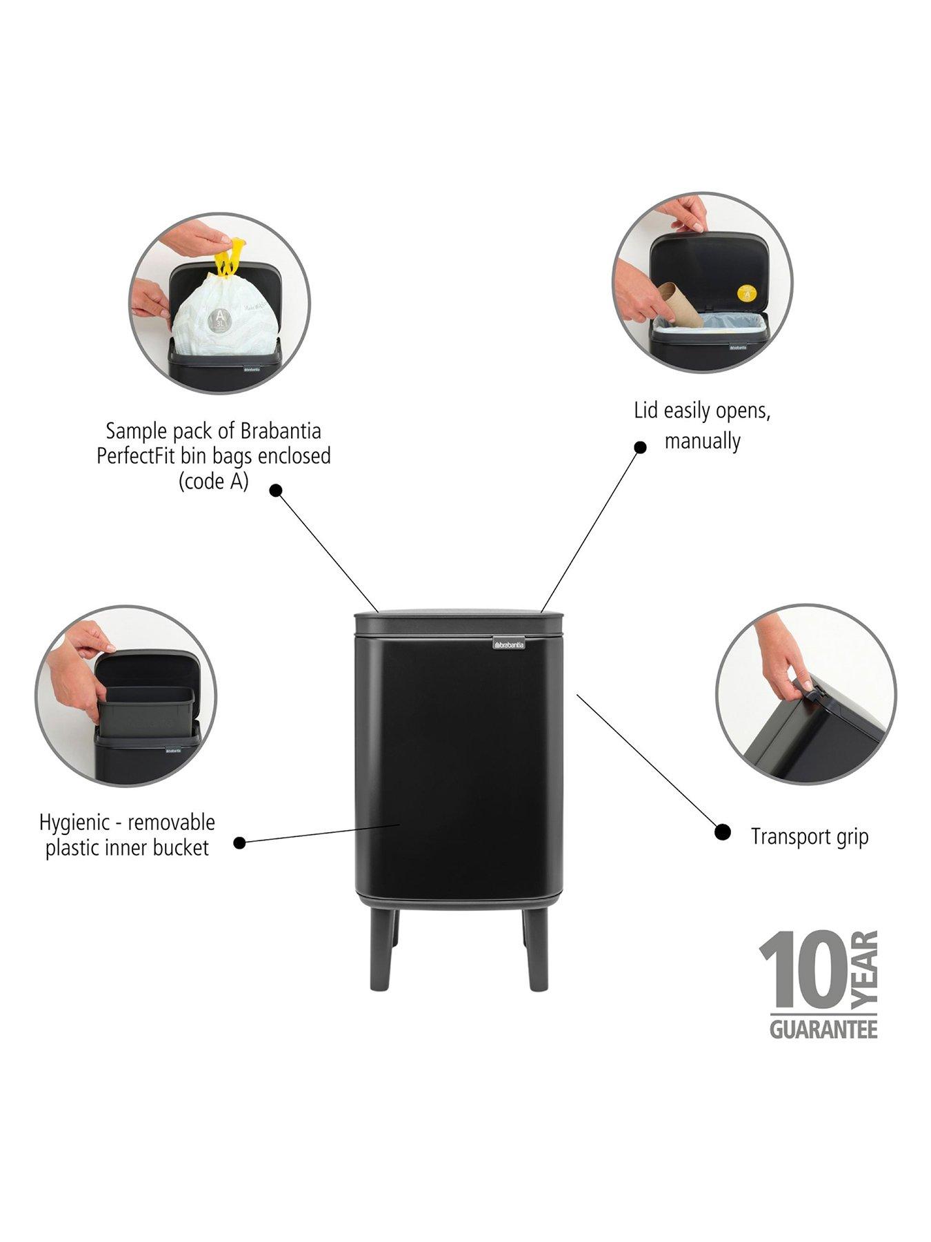 Image 3 of 7 of Brabantia Bo Hi 4-Litre Bathroom Bin - Black
