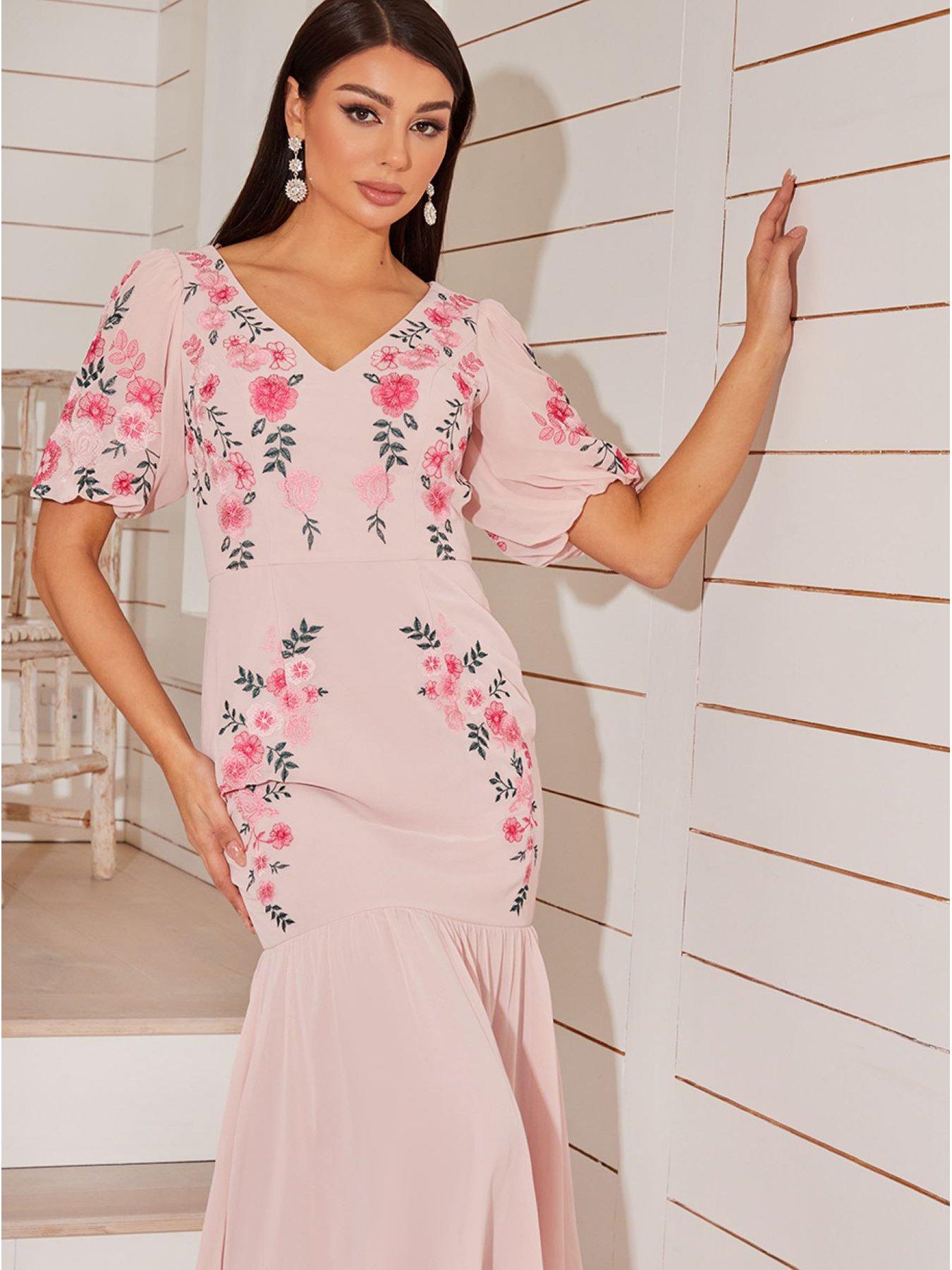 Chi chi floral sales embroidered midi dress