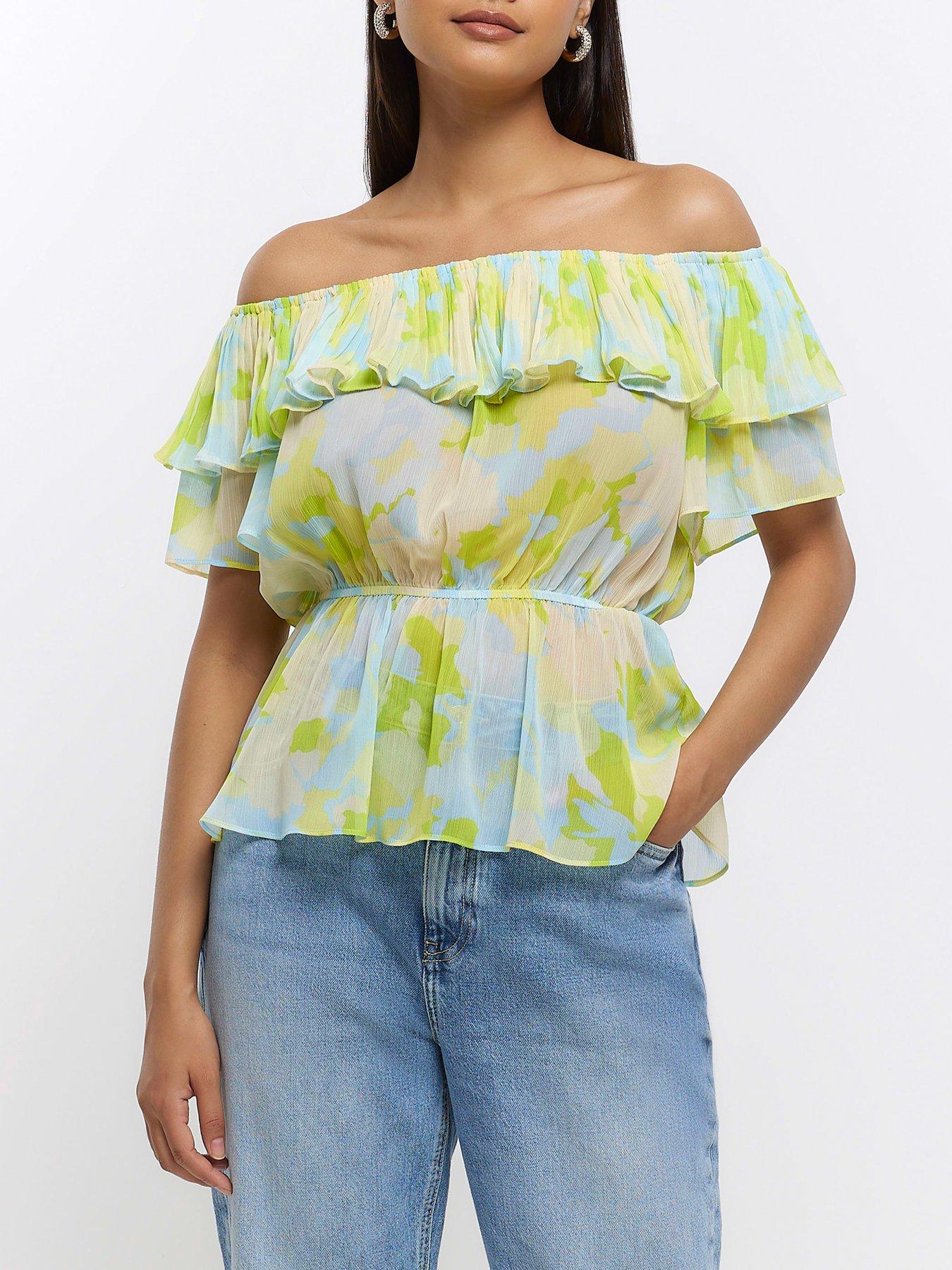 Yellow best sale bardot top