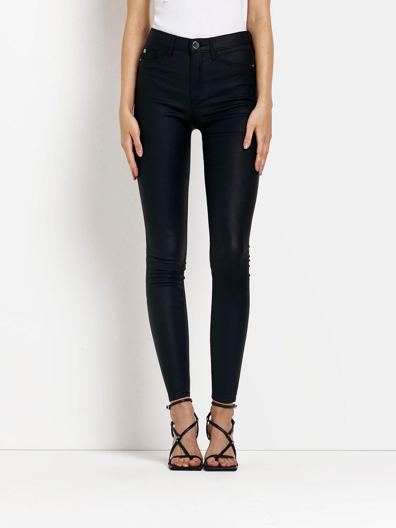 River Island Petite Molly mid rise skinny jeggings in black