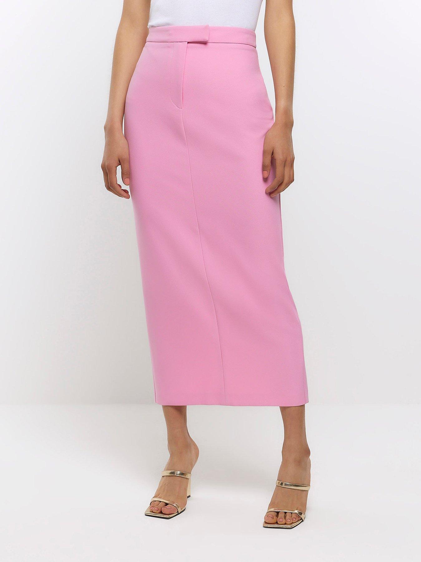 Pink pencil maxi skirt best sale