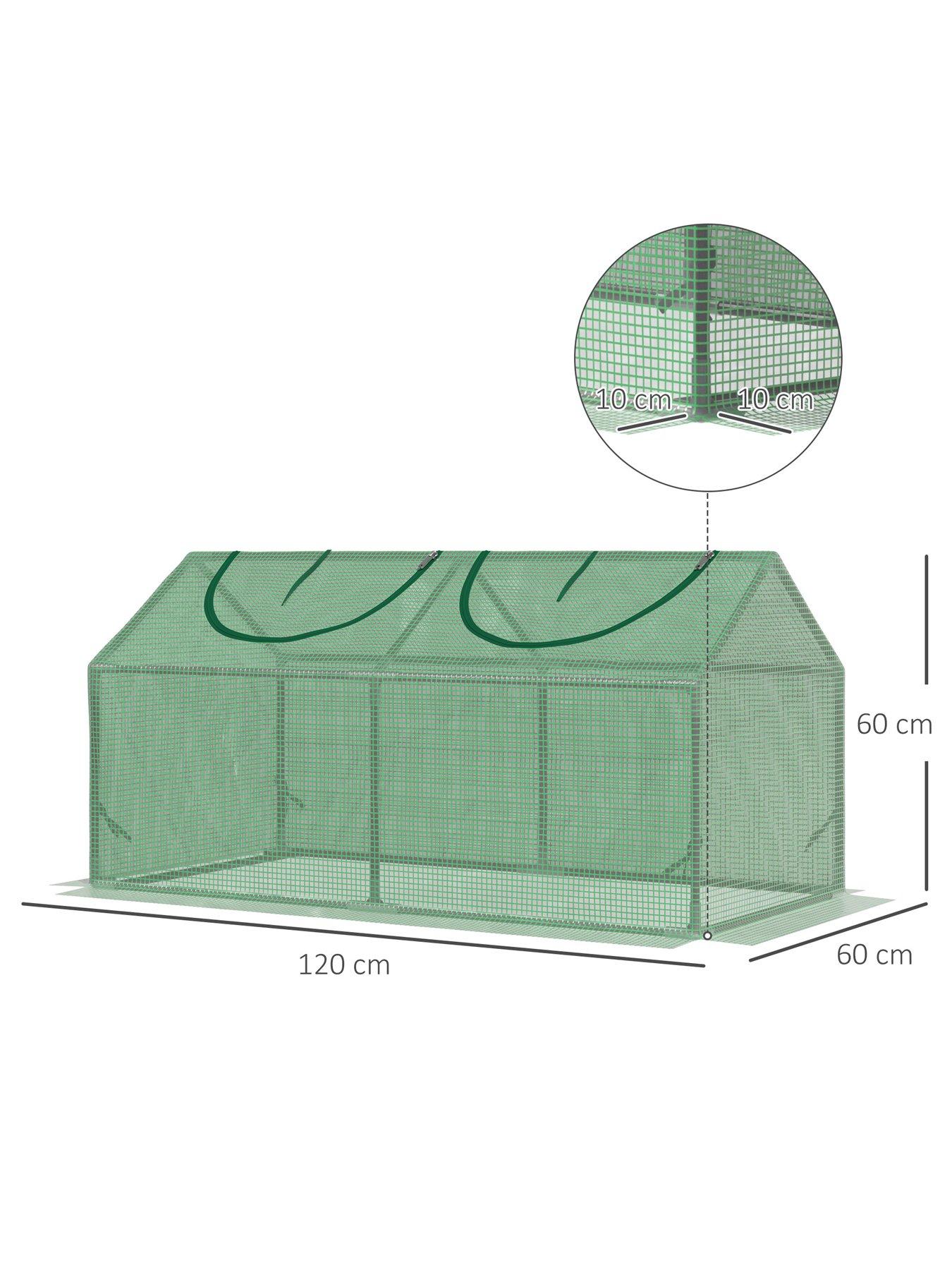  image of outsunny-mini-groundnbspgreenhouse-withnbspobservation-windows