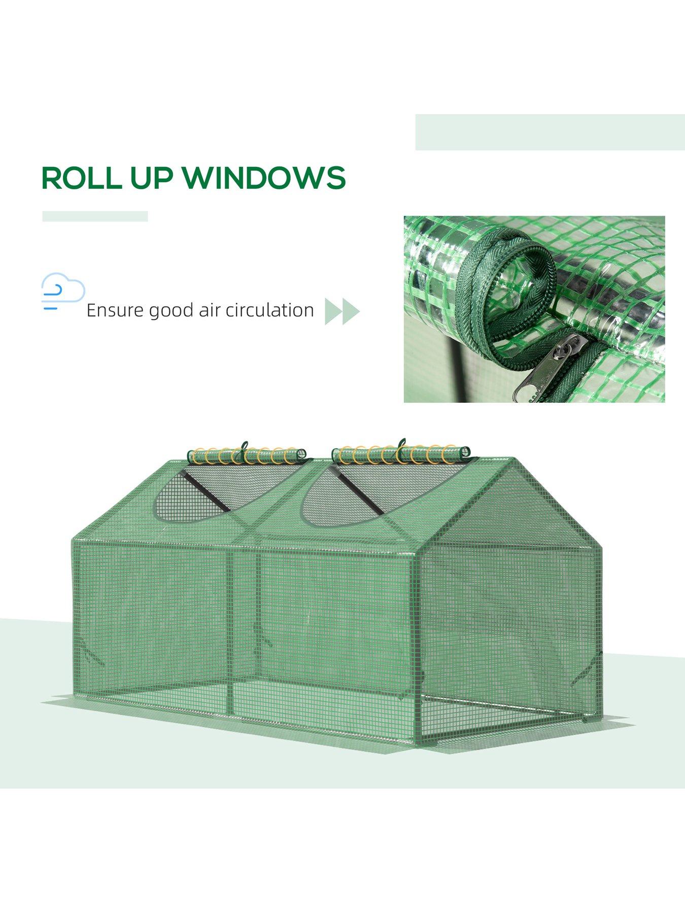  image of outsunny-mini-groundnbspgreenhouse-withnbspobservation-windows