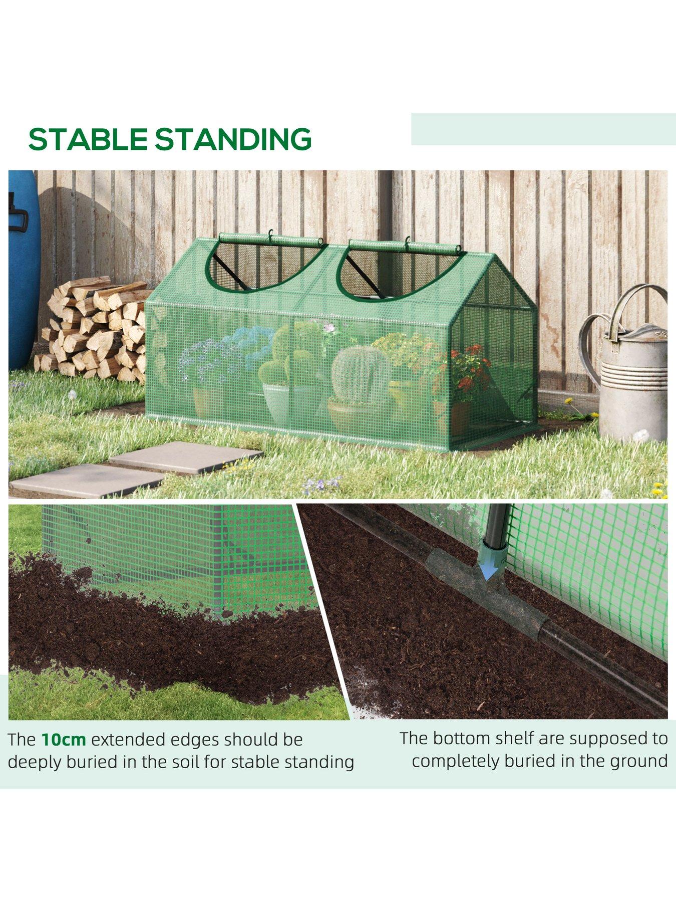  image of outsunny-mini-groundnbspgreenhouse-withnbspobservation-windows