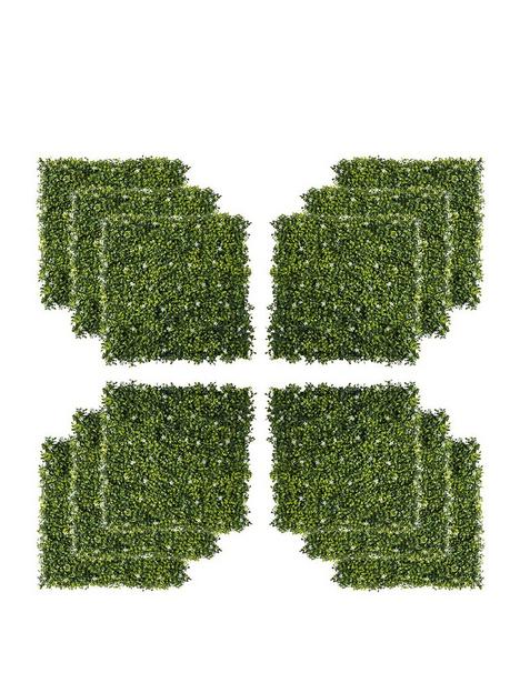 outsunny-12-piece-50cm-x-50cmnbspartificial-boxwood-wall-panel--nbsp-milan-grass-privacy-fence-screen