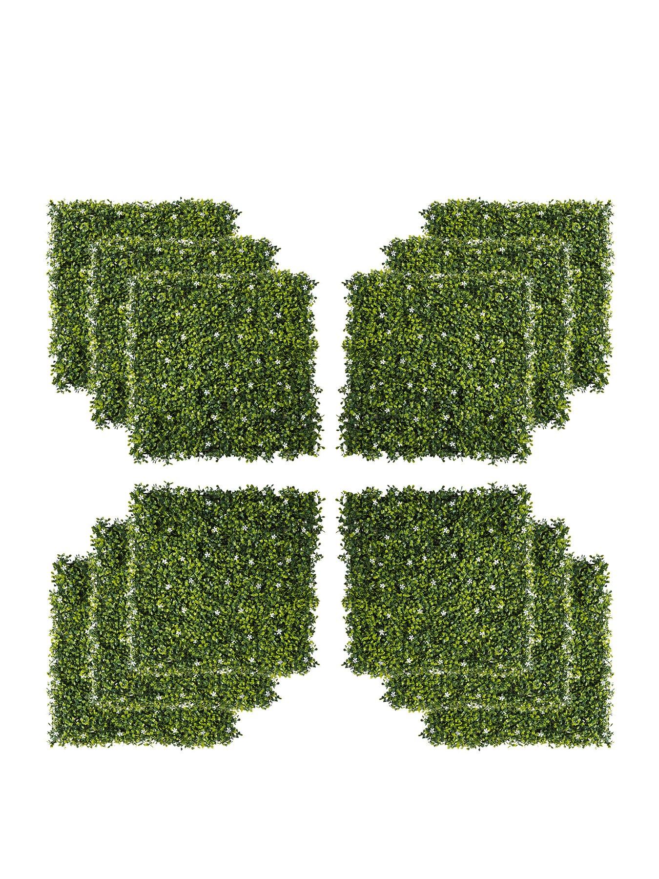 undefined 12-Piece 50cm x 50cm Artificial Boxwood Wall Panel -  Milan Grass, Privacy Fence Screen