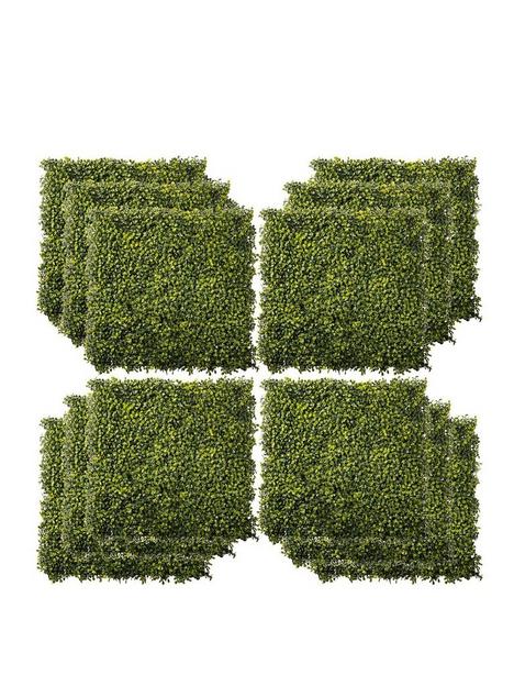 outsunny-12-piece-50-x-50cmnbspartificial-boxwood-wall-panel--nbspmilan-grass-privacy-fence-screen