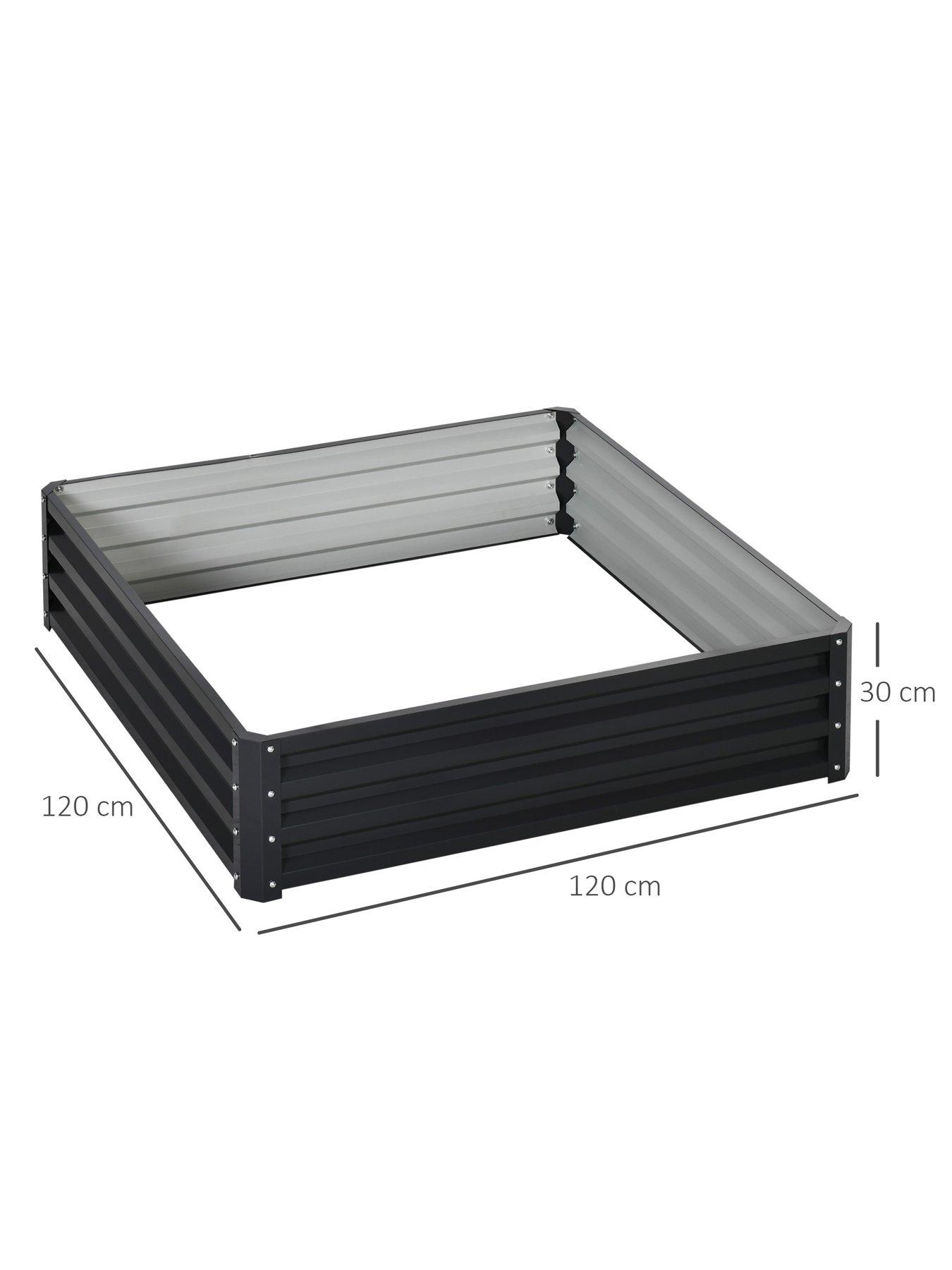 Image 3 of 7 of OutSunny Raised Garden Bed Frame Outdoor Planter Kit for&nbsp;Flowers &amp; Vegetables -&nbsp;Grey