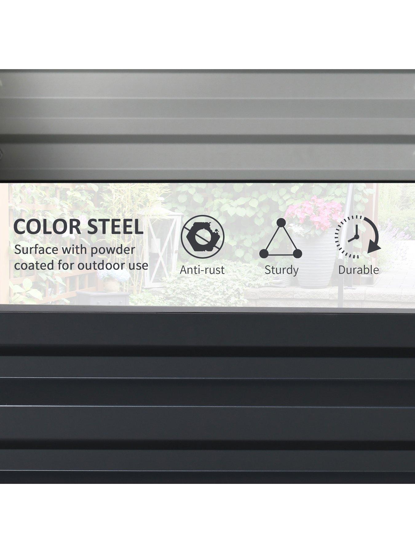 Image 5 of 7 of OutSunny Raised Garden Bed Frame Outdoor Planter Kit for&nbsp;Flowers &amp; Vegetables -&nbsp;Grey