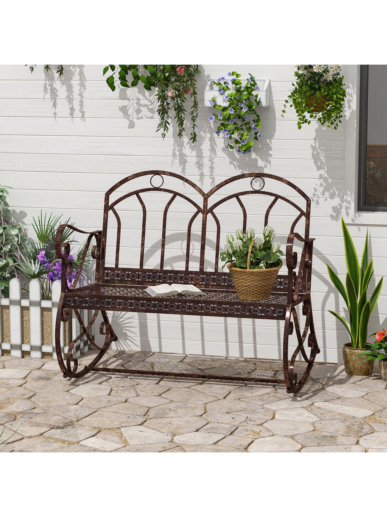 undefined Iron Rocking Chair - Bronze/Red