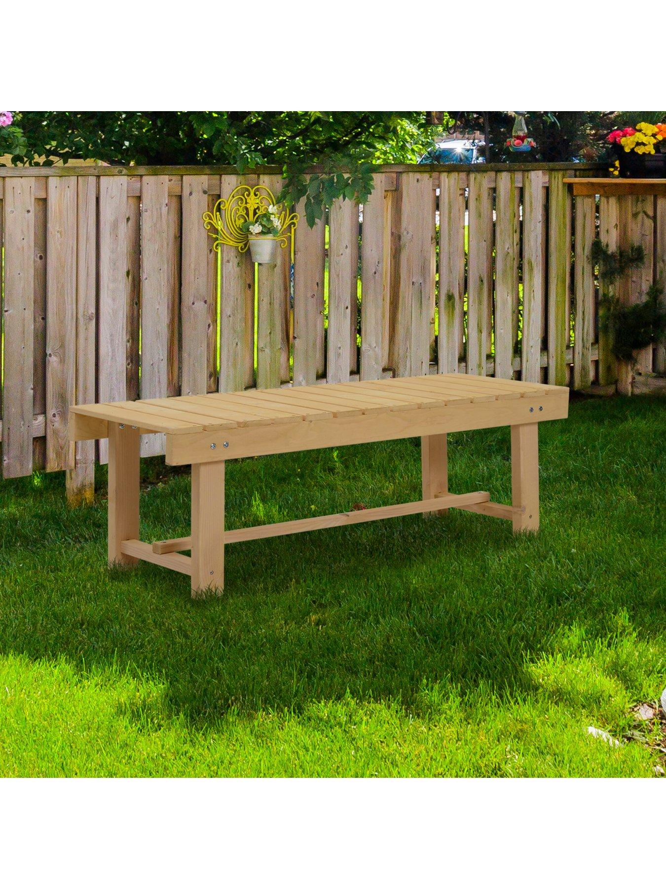outsunny-2-seater-outdoor-garden-fir-wood-patio-bench