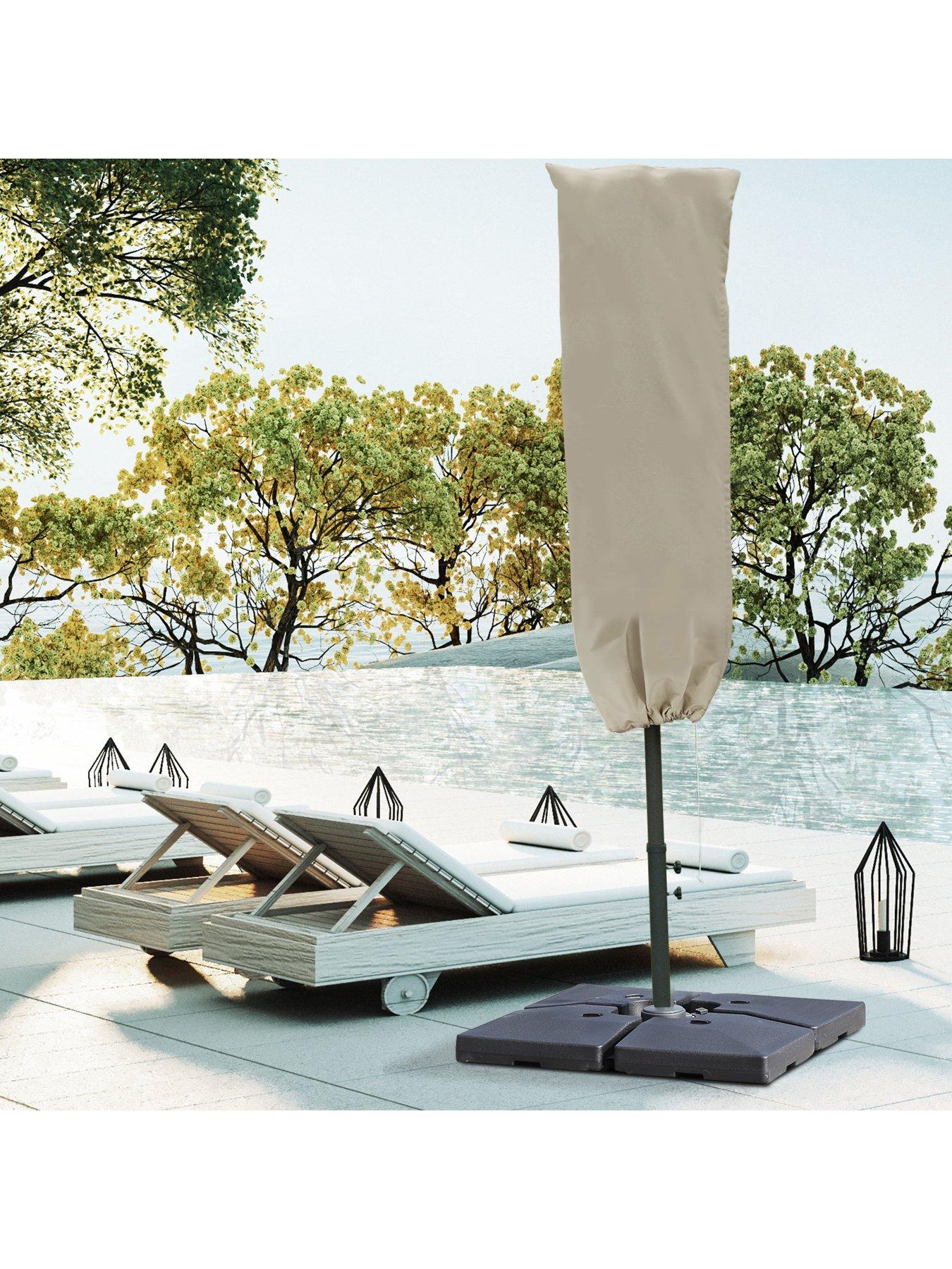 undefined Cantilever Umbrella Cover Outdoor Parasol UV Protector Garden with Rod, Zipper