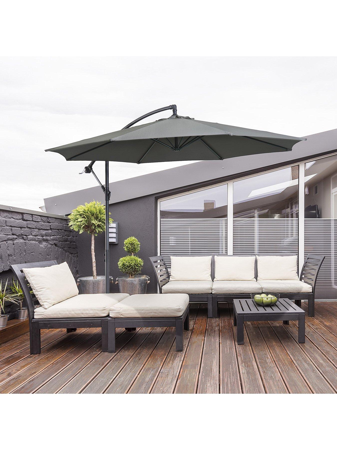 undefined Cantilever Umbrella Parasol Hanging Banana Steel Dark Grey 3M Patio