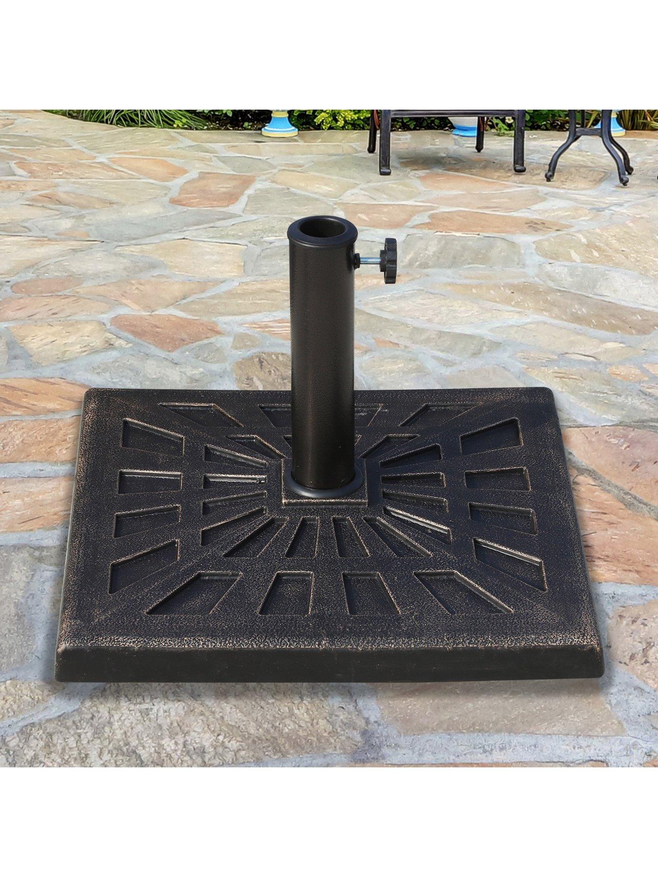undefined Patio Umbrella Stand Parasol Base - 15KG Square - Bronze