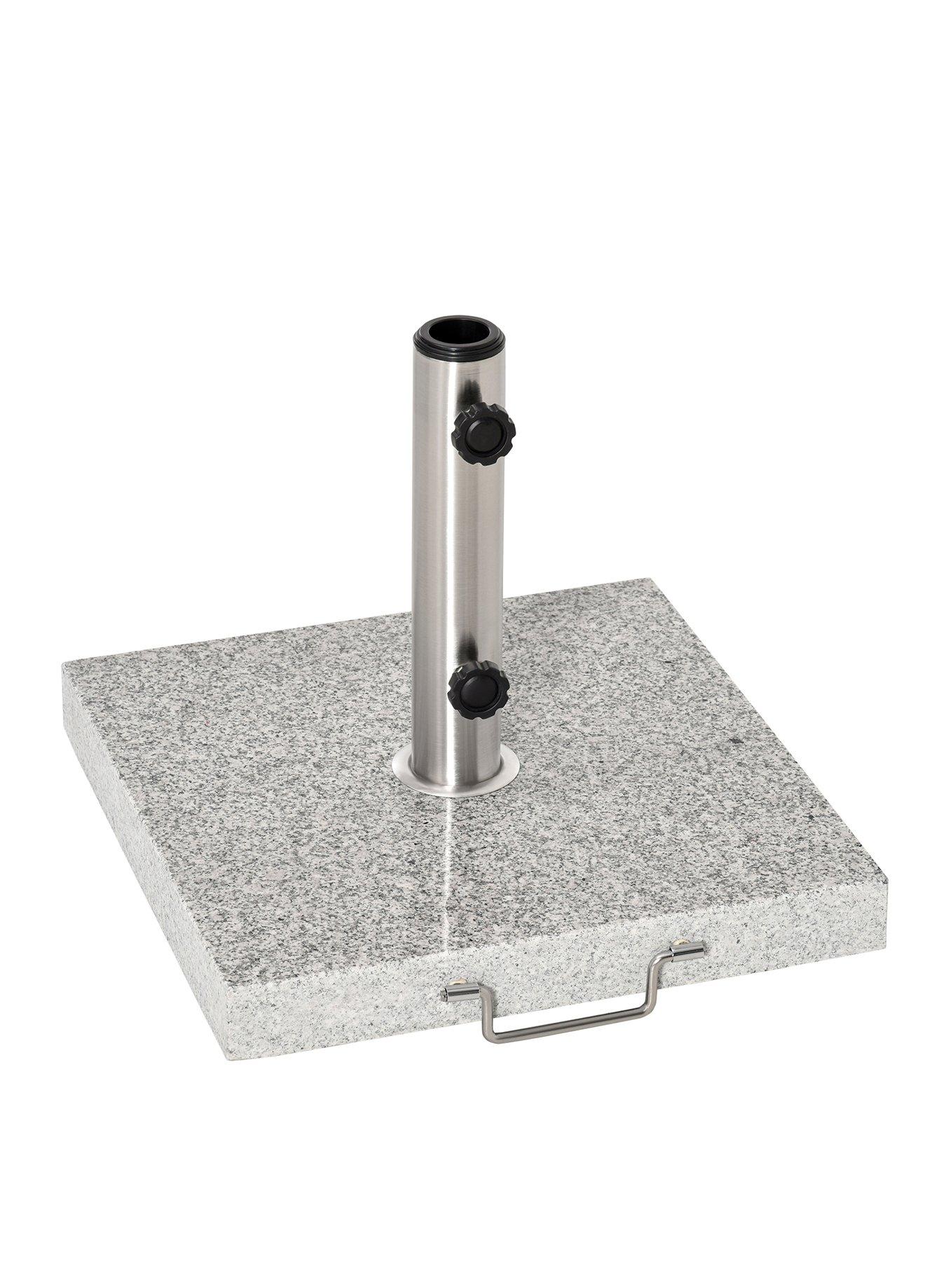 OutSunny 30kg Marble Umbrella Base Hemp Grey