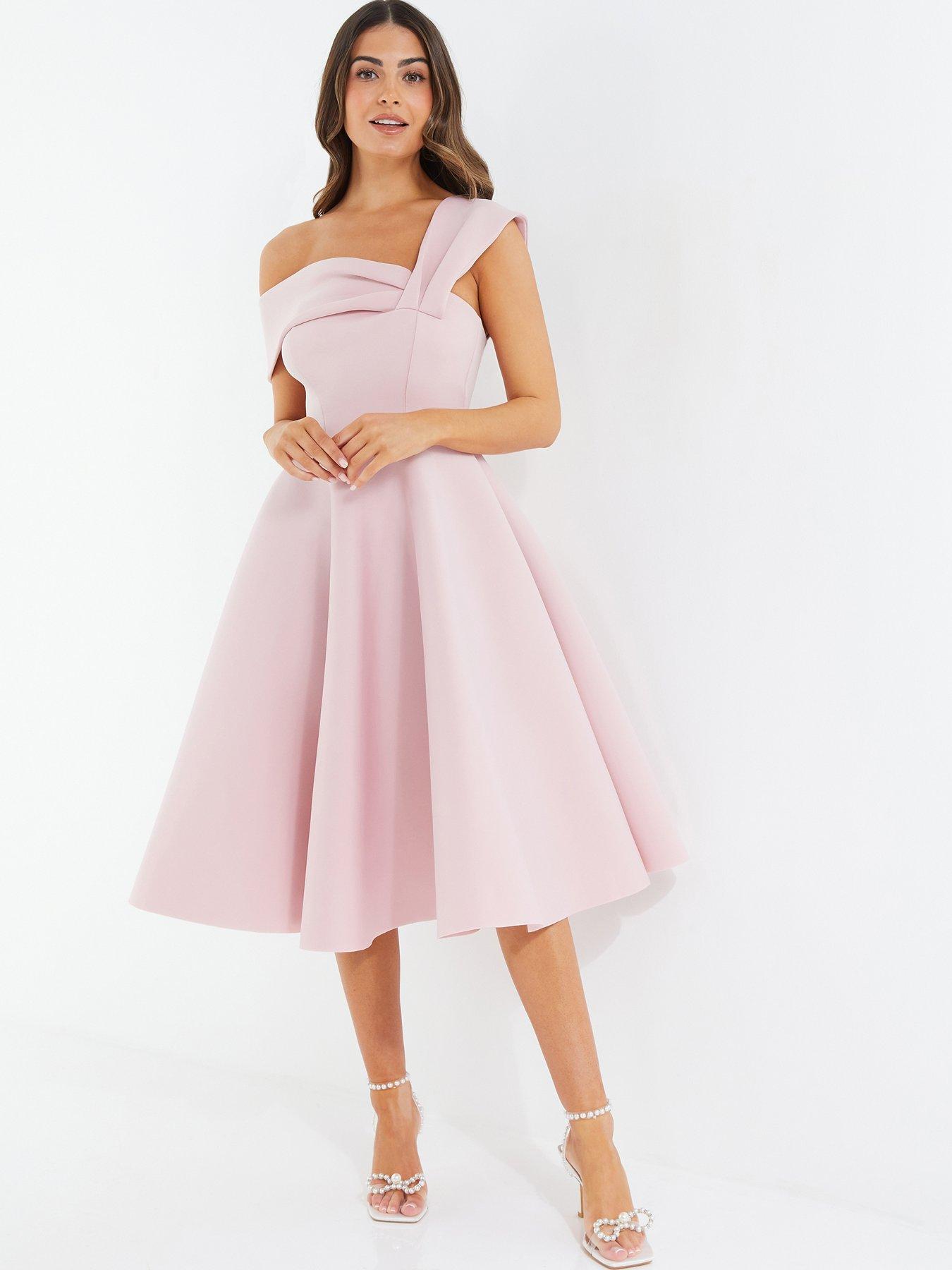 Quiz Petite One Shoulder Midi Skater Dress littlewoods