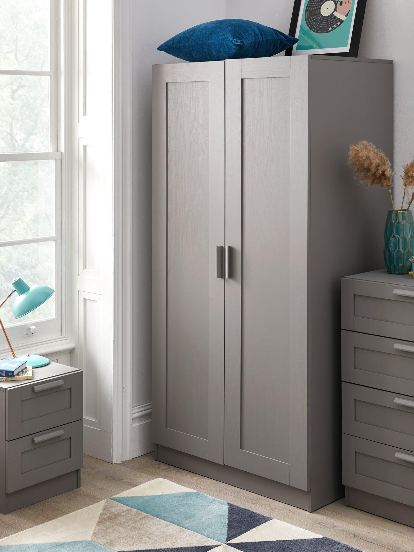 Very Home Taryn Kids 2 Door Wardrobe - Grey