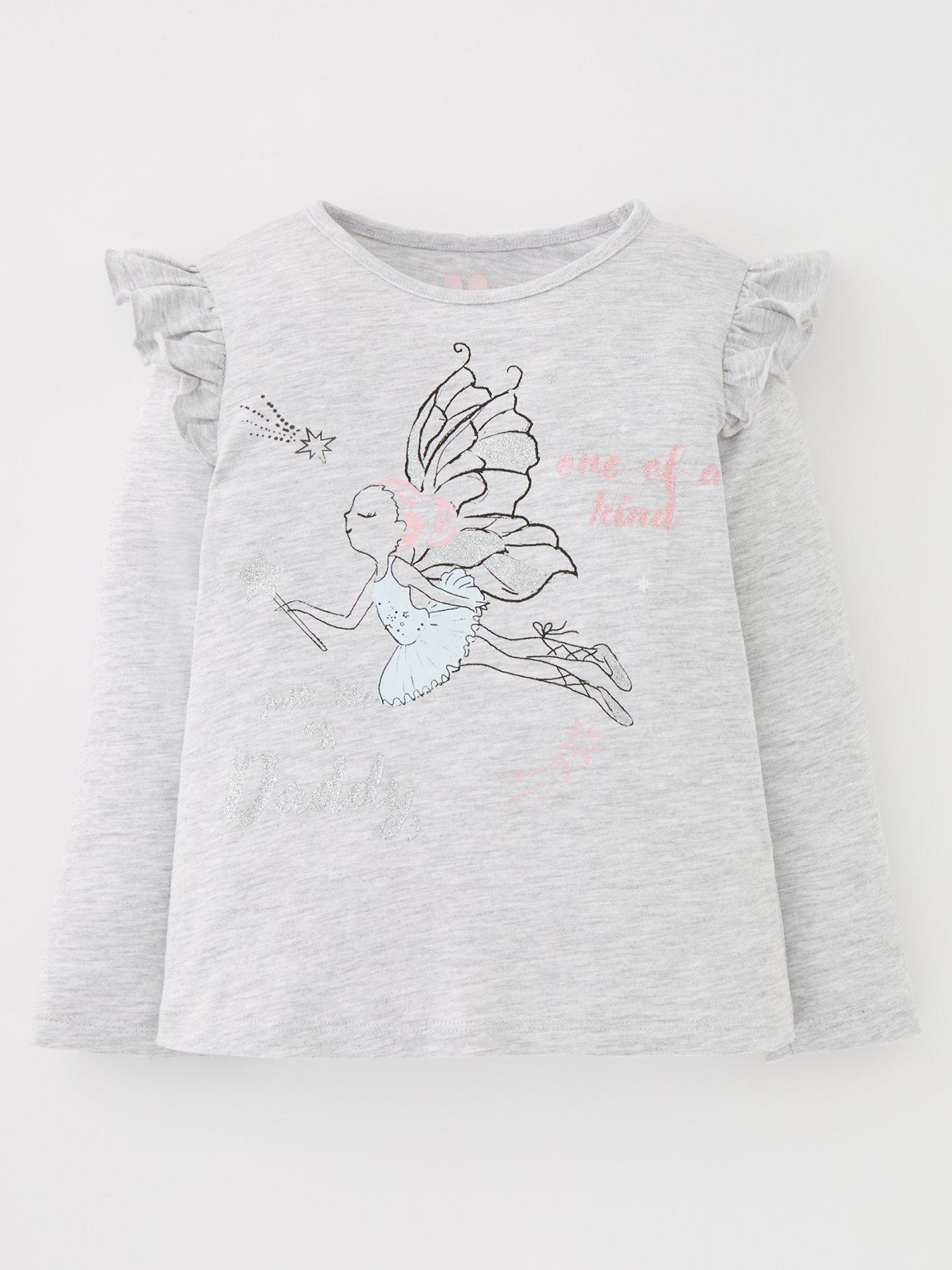 Mini V by Very Girls Beautiful Daddy Fairy Long Sleeve T-Shirt - Grey