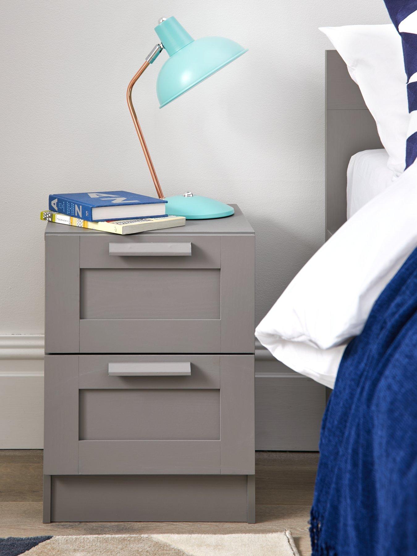 The Very Collection Taryn Kids 2 Drawer Bedside Chest - Grey