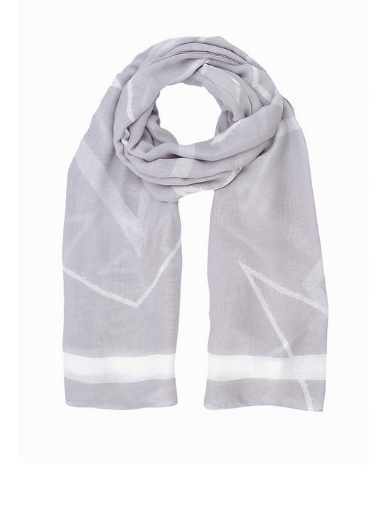 front image of mint-velvet-star-print-lightweight-scarf