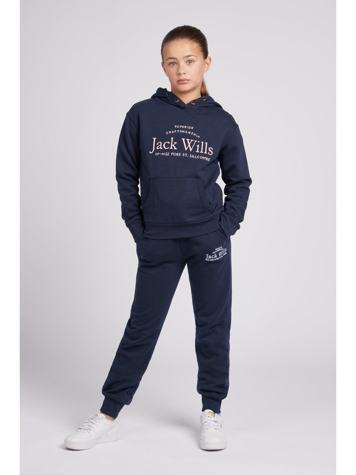 Girls Script Hoodie Navy Blazer