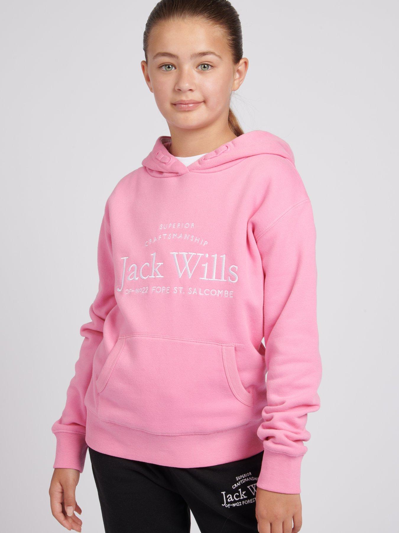 Girls Script Hoodie Sachet Pink