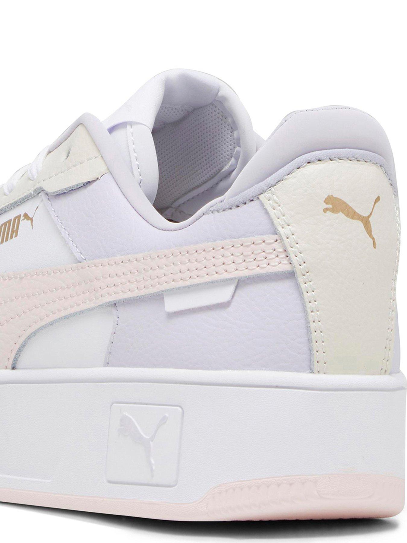 Puma carina white on sale pink