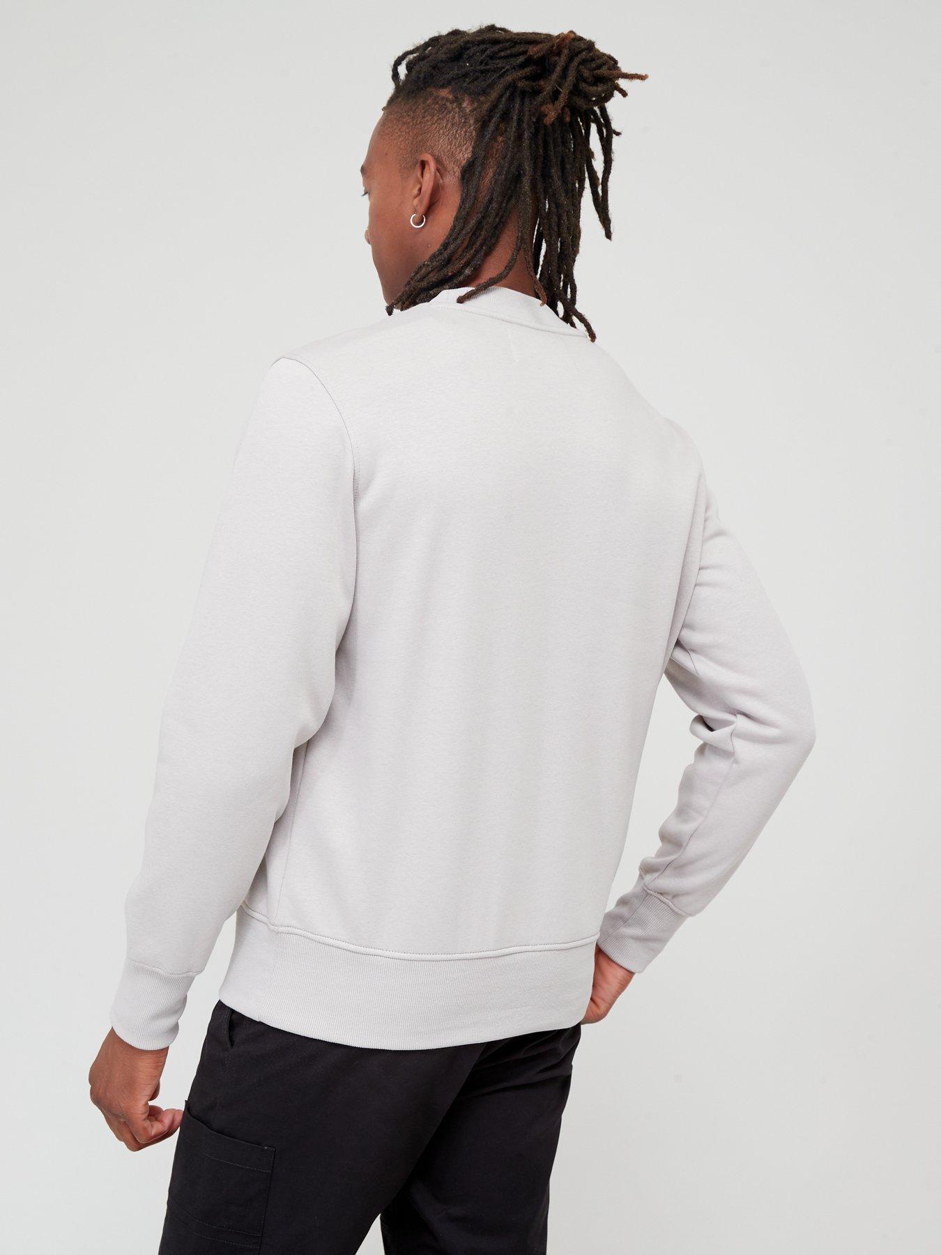 Calvin Klein CK Grey Jeans Neck Logo - Crew Sweatshirt Glitched