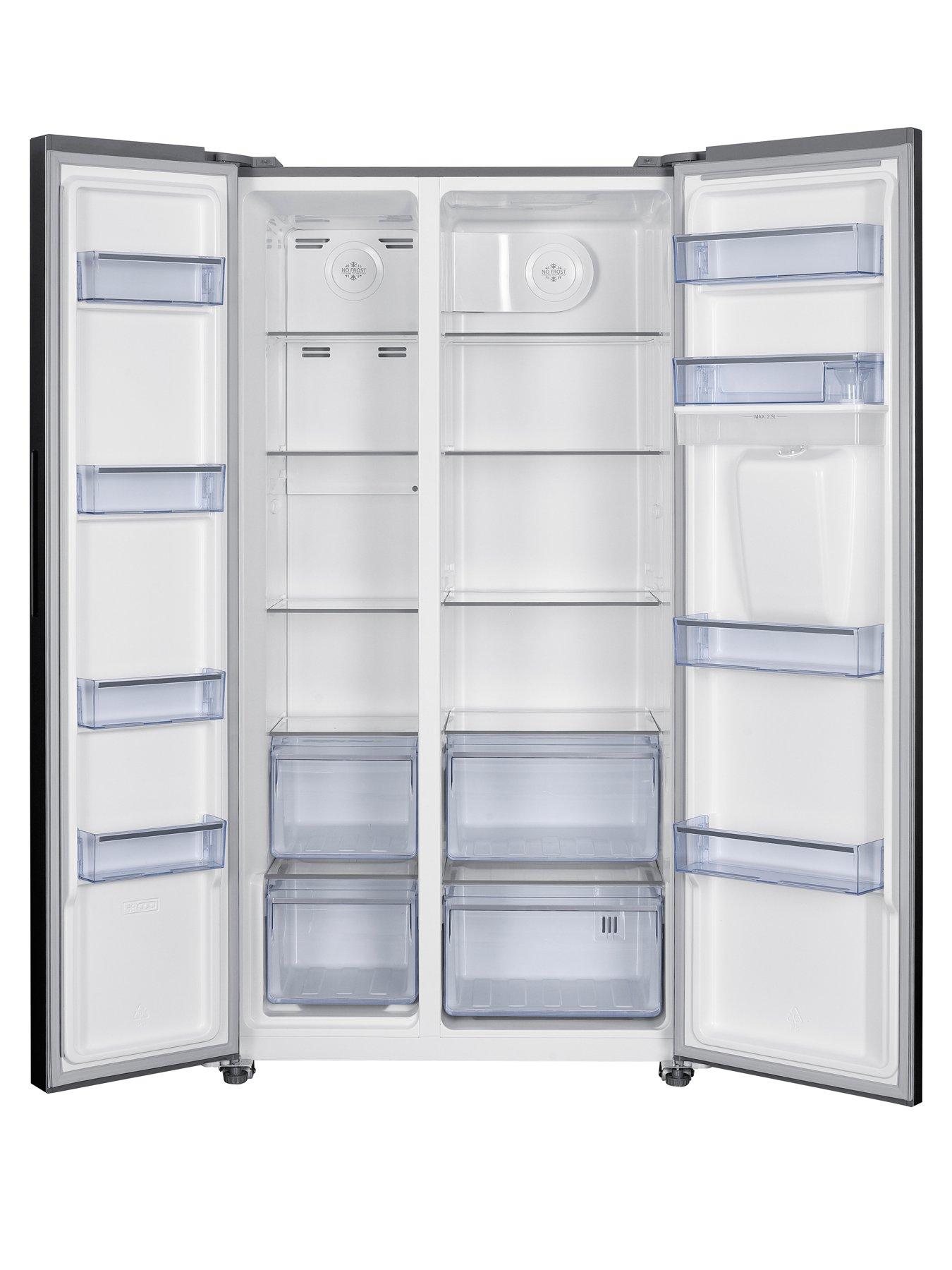 stillFront image of swan-sr156110i-91cm-wide-total-no-frost-american-style-fridge-freezer-with-water-dispenser-inox