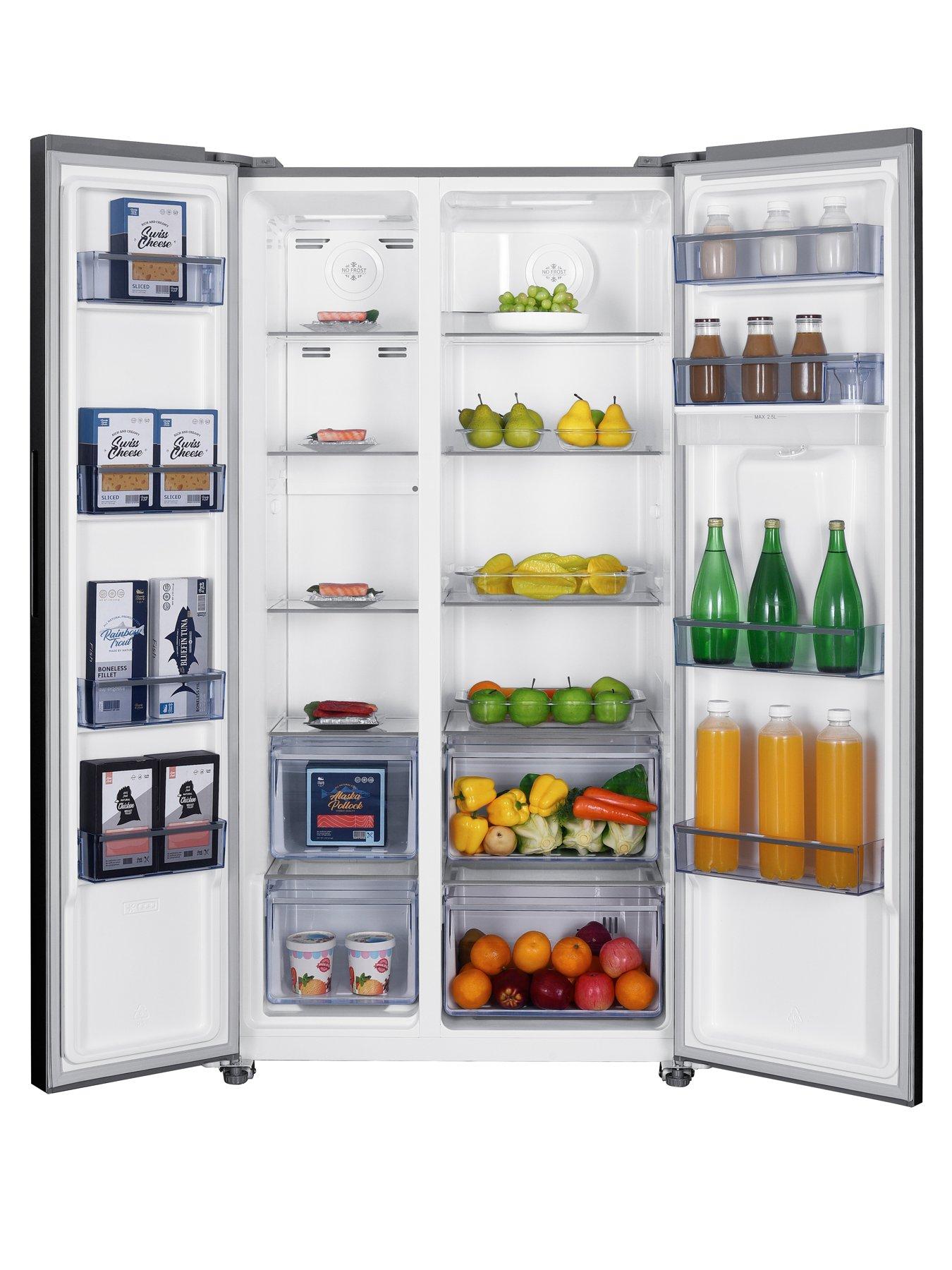 SR156110I 91cm Wide Total No Frost American Style Fridge Freezer with Water Dispenser Inox