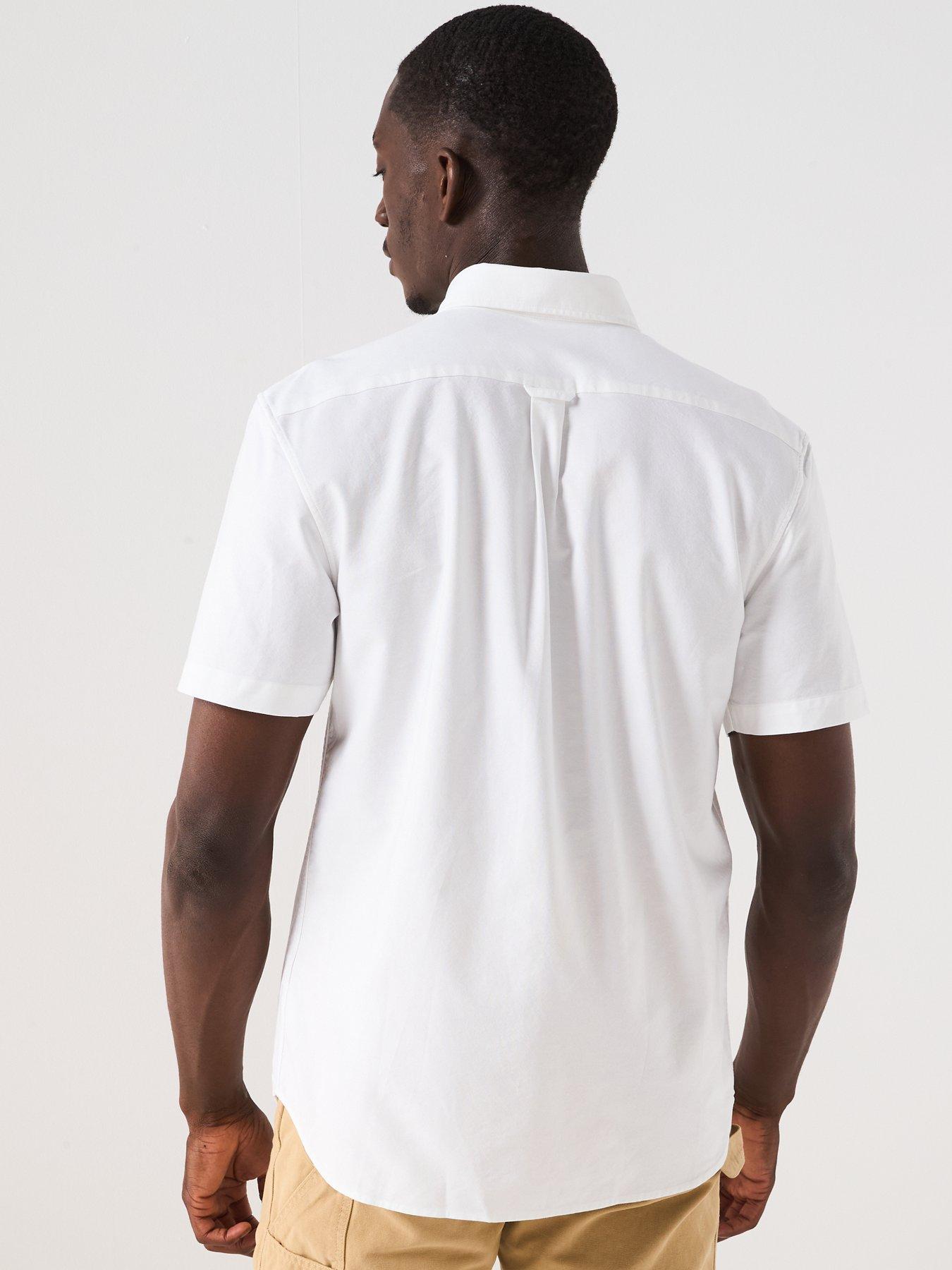 Image 2 of 6 of Lacoste Short Sleeve Oxford Shirt - White