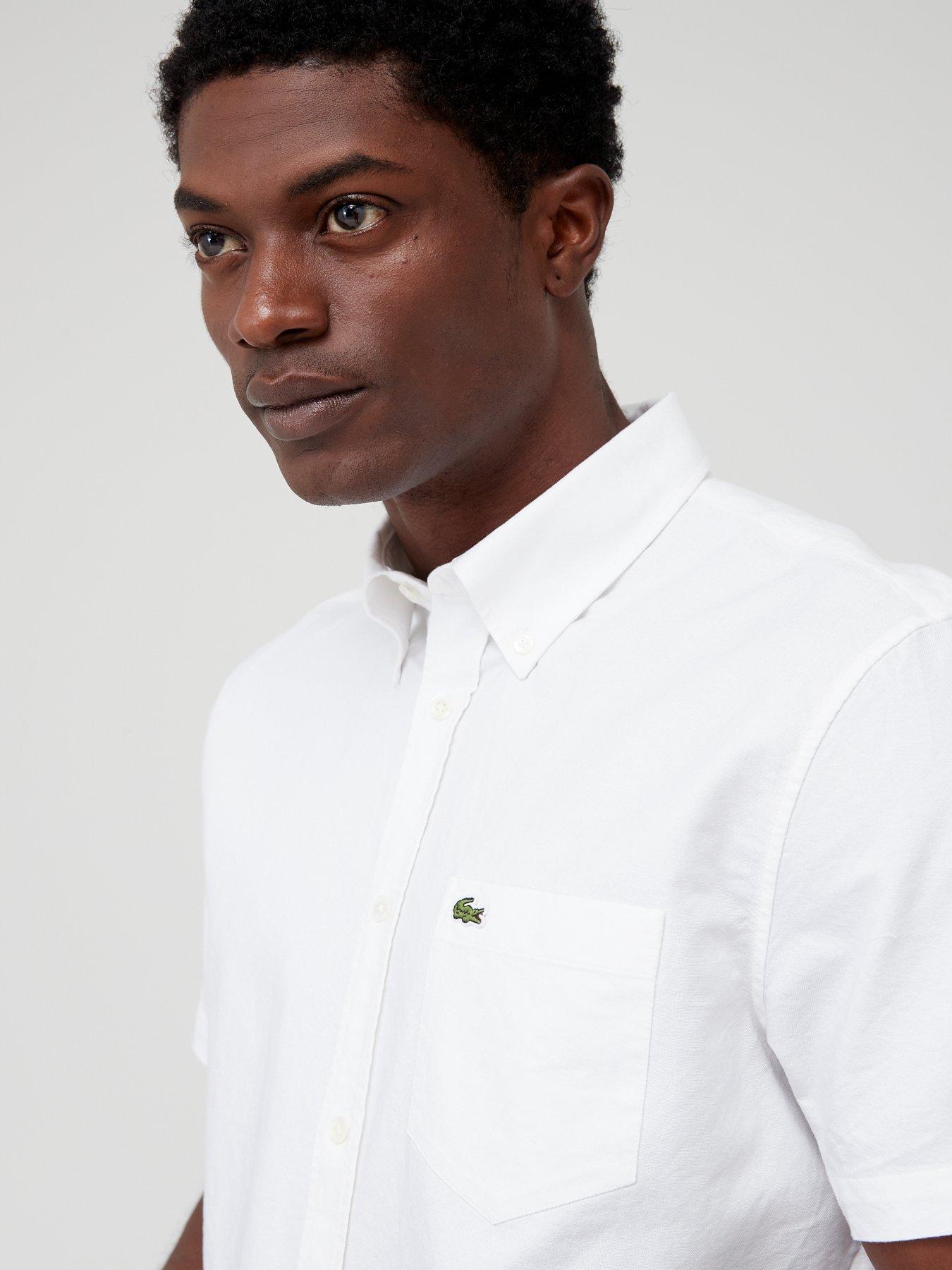  image of lacoste-short-sleeve-oxford-shirt-white