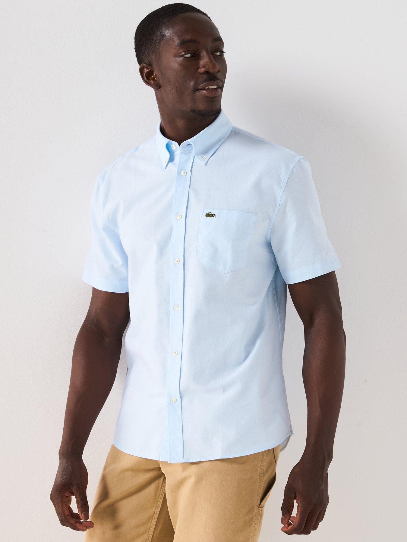Lacoste Short Sleeve Oxford Shirt - Light Blue