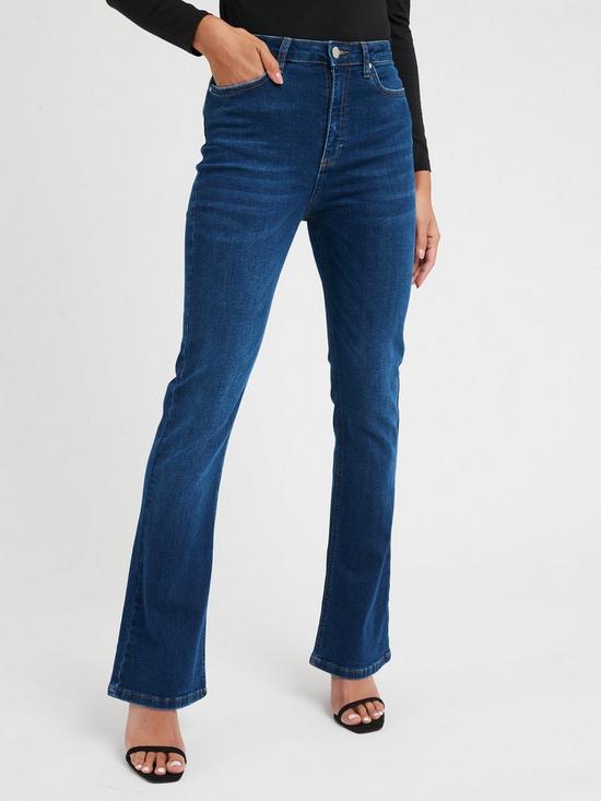 front image of v-by-very-high-waist-90s-bootcut-jeans-dark-wash-blue